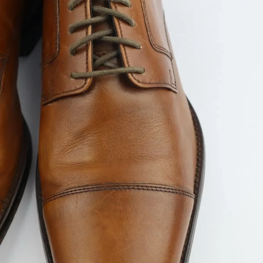 J.Murphy Johnston & Murphy Mens 9.5W Natural Leather Cap Toe Oxford Dress Shoe
